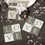 LOVE Coaster Wedding Favors - Set of 2