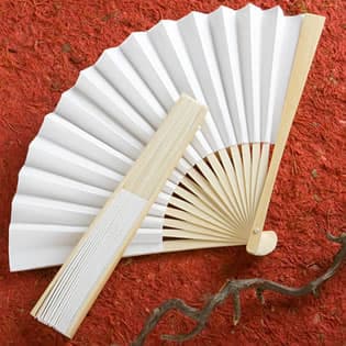 Elegant White Folding Fans..