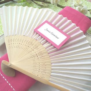 White Silk Wedding Fans