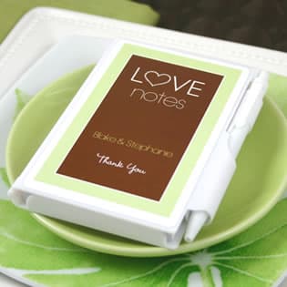 Personalized &amp;quot;Love Notes&amp;quot; Notebook Wedding Favors