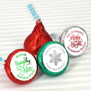 Holiday Metallic Foil Hershey's Kisses Favors