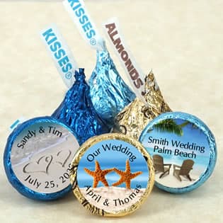 Beach Theme Hersheys Kiss Wedding Favors &#40;9 designs available&#41;