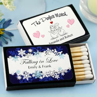 Personalized Matches - Set of 50 &#40;Black Box&#41;: Winter Designs