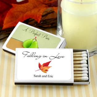 Personalized Matches - Set of 50 &#40;White Box&#41;: Fall Designs