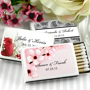 Personalized Matches - Set of 50 &#40;White Box&#41;: Flower Designs