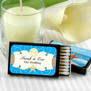 Personalized Matches - Set of 50 &#40;Black Box&#41;: Beach Designs