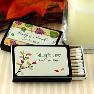 Personalized Matches - Set of 50 &#40;Black Box&#41;: Fall Designs