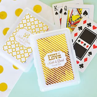 Personalized Metallic Foil Playing Cards - Wedding