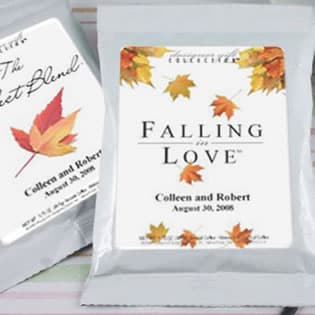 Personalized Fall Theme Coffee Favors, White Bag - &#40;5 designs available&#41;