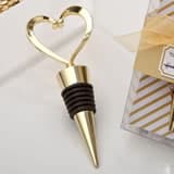 Gold heart design metal bottle stopper from fashioncraft