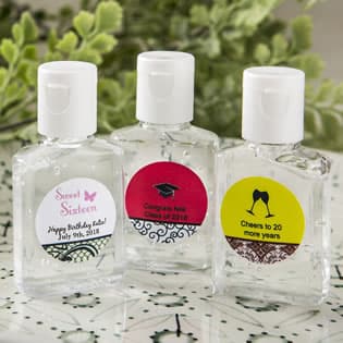 Personalized expressions hand sanitizer favors