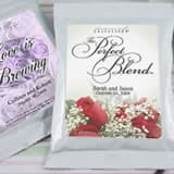 Personalized Flower Theme Coffee Favors, White Bag - (16 designs available)