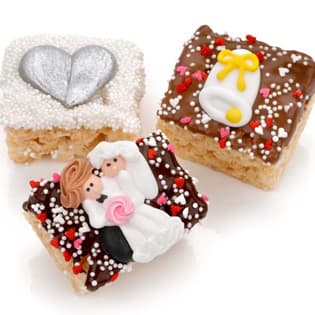 Wedding Chocolate Dipped Mini Crispy Rice Bars- Individually Wrapped