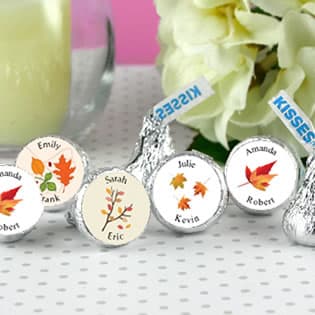 Fall Theme Hersheys Kiss Wedding Favors &#40;4 designs available&#41;