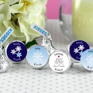 Winter Theme Hersheys Kiss Wedding Favors &#40;5 designs available&#41;