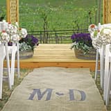 Personalized Burlap Aisle Runner with Vineyard Monogram