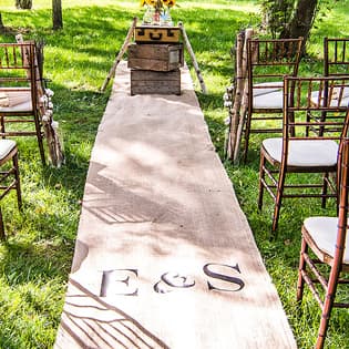 Personalized Burlap Aisle Runner with Equestrian Monogram