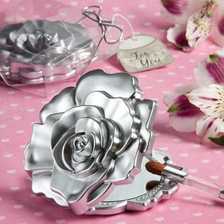 Realistic Rose Design Mirror Compacts